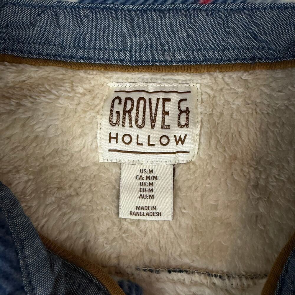 Grove & Hollow Sherpa Lined Flannel Shirt Medium - Picture 3 of 5